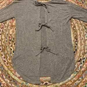 Gray Sweater with Bows